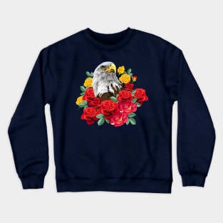 eagle with roses Crewneck Sweatshirt